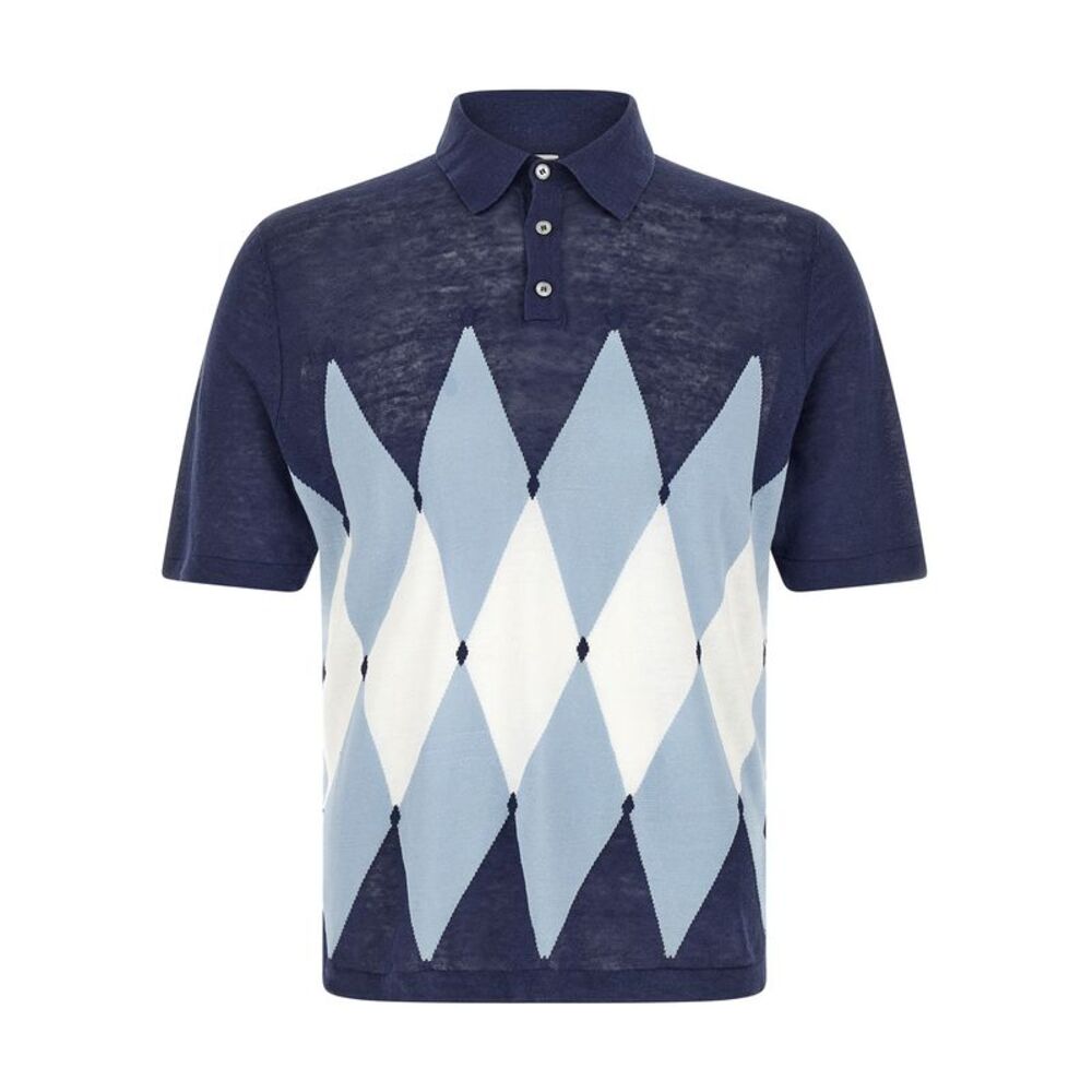 Ballantyne Blue Linen Polo Men's Shirt